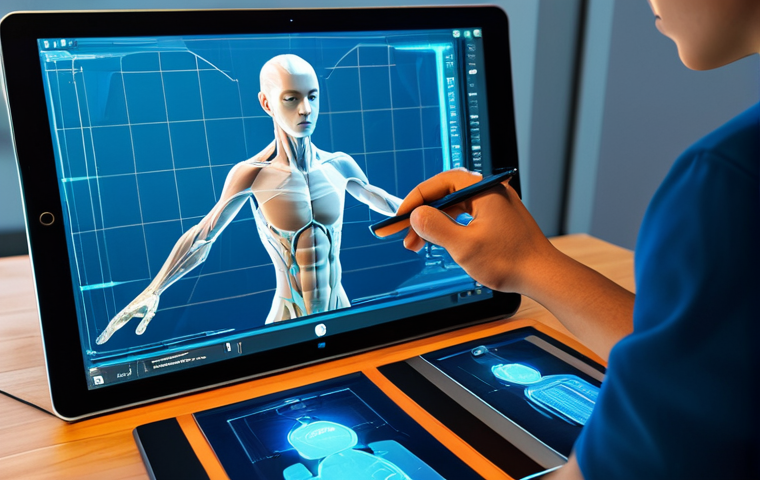A professional game artist, fully clothed in a modest, modern casual outfit, meticulously adjusting parameters on a transparent holographic character customization interface. The screen displays a highly detailed, semi-rendered 3D avatar with perfect anatomy and natural proportions, its features being sculpted with precision. The background is a clean, illuminated digital workspace with futuristic design tools. The scene embodies the technical craftsmanship of character design, well-formed hands visible on a digital tablet, natural body proportions of the character model, professional photography, high quality, safe for work, appropriate content, family-friendly.