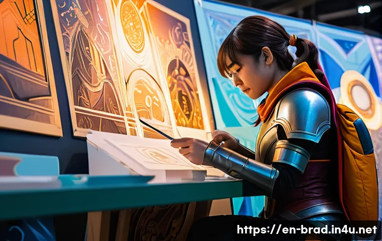 브래드이발소의 팬덤 문화 - **Prompt 1: The Creative Nexus of Fandom**
    "A vibrant, bustling scene depicting a diverse group ...